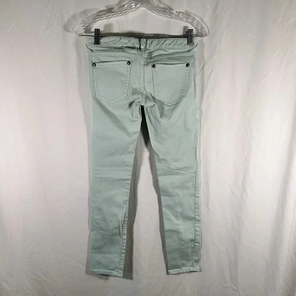 Free People Jeans Women's 24 Light Green Denim Low Rise Cotton Blend Pockets - Picture 7 of 11
